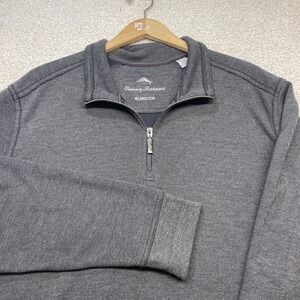 Tommy Bahama Pullover Mens XXL Gray IslandZone 1/4 Zip 37.5 Performance Sweater